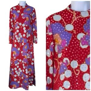 Anne Fogarty Vintage 70s Gown Mod Retro Glam Dress VTG